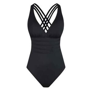 La Blanca Island Goddess Strappy-Back One-Piece Swimsuit US 10
